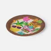 トロピカルサマービーチルアウ（ハワイ式宴会）誕生日 ペーパープレート (アングル)