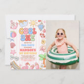 トロピカルサマービーチ1歳の誕生日フォト 招待状 (正面)
