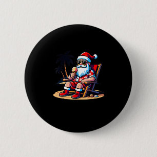 トロピカルサマーファニーハワイアンサンタクロースクリスマス 缶バッジ