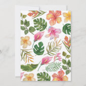 トロピカルサマーフローラファースト誕生日招待状 招待状 (裏面)
