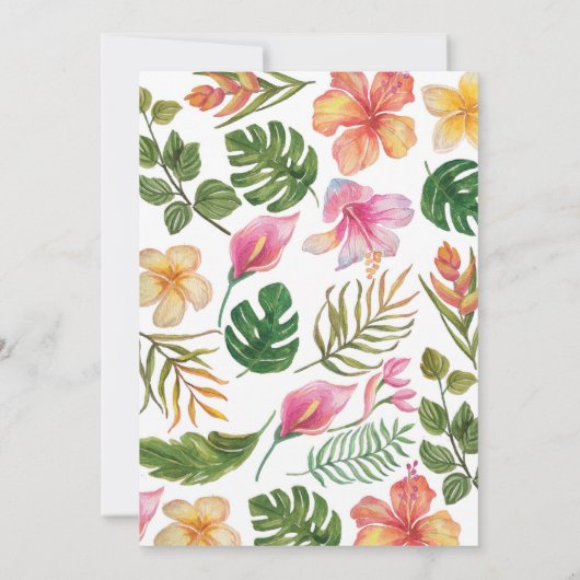 トロピカルサマーフローラファースト誕生日招待状 招待状