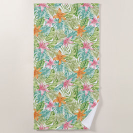 トロピカルサマープリントビーチタオル ビーチタオル