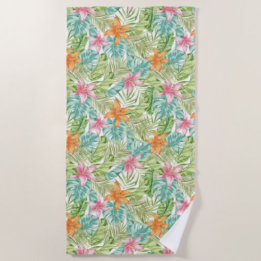 トロピカルサマープリントビーチタオル ビーチタオル (正面)