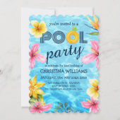 トロピカルサマープールバースデーパーティー 招待状 (正面)