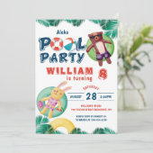 トロピカルサマープールパーティー誕生日 招待状 (スタンド正面)