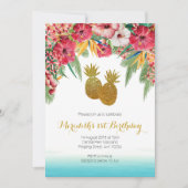 トロピカルサマー誕生日招待状 招待状 (正面)