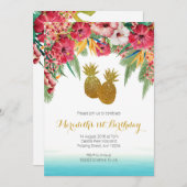 トロピカルサマー誕生日招待状 招待状 (正面/裏面)