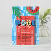 トロピカルサマー誕生祝いプールパーティー 招待状 (スタンド正面)