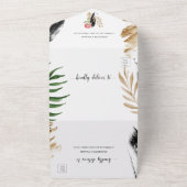 トロピカルサマー離れグリー結婚ズRSVP付き オールインワン招待状 (外側)