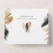 トロピカルサマー離れグリー結婚ズRSVP付き オールインワン招待状 (裏面)