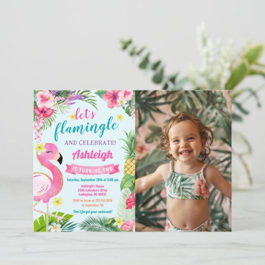 トロピカルサマー2ndバースデーフォト招待状 招待状 (スタンド正面)