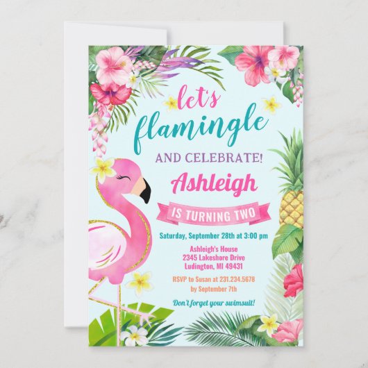 トロピカルサマー2nd誕生日招待状 招待状 (正面)