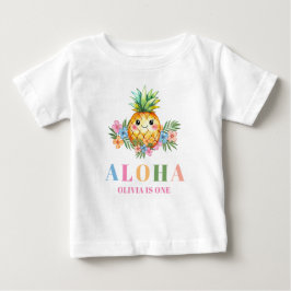 トロピカルサマー かわいいパイナップル 1歳 誕生日パーティー ベビーTシャツ