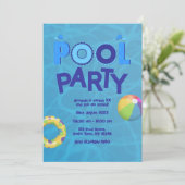 トロピカルサマー プールパーティー招待状 招待状 (スタンド正面)