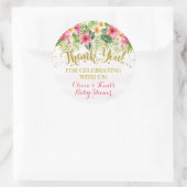 トロピカルサンキューステッカーお願いステッカー ラウンドシール (バッグ)