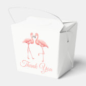 トロピカルサンキューピンク結婚のフラミンゴブライダル フェイバーボックス (裏面サイド)