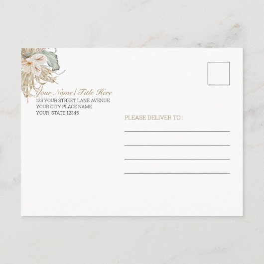 トロピカルサンゴバラフローラ母の日 インビテーションポストカード (裏面)