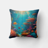 トロピカルサンゴ礁(色あり鮮やか) クッション (裏面)