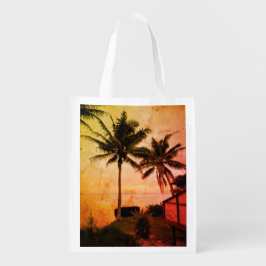 トロピカルサンセットイン調理師諸島様式化 エコバッグ