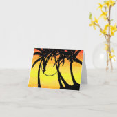 トロピカルサンセットウォッシュノーテカード カード (黄色い花)