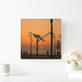 トロピカルサンセットウォールリラックスクロック- Vibes スクエア壁時計 (ホーム)