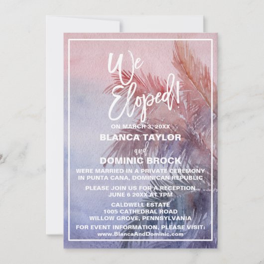 トロピカルサンセットエロペメント披露宴 招待状 (正面)