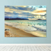 トロピカルサンセットグロー キャンバスプリント (インサイチュ (ウッドフロア))