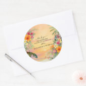トロピカルサンセットサンセット結婚ありがとう ラウンドシール (封筒)