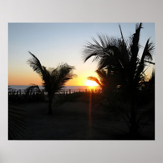 トロピカルサンセットシルエット ポスター