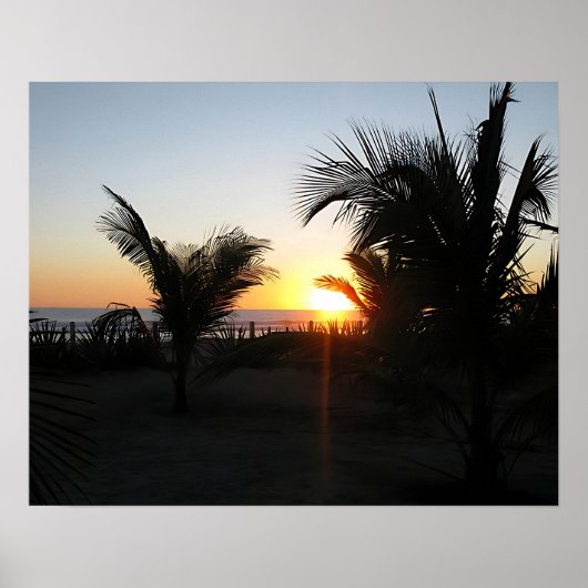 トロピカルサンセットシルエット ポスター (正面)