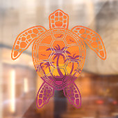 トロピカルサンセットシーウミガメデザイン ウィンドウサイン (シート2)