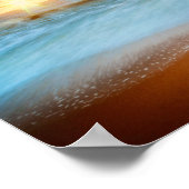 トロピカルサンセットシータートルサンディビーチ ポスター (角)