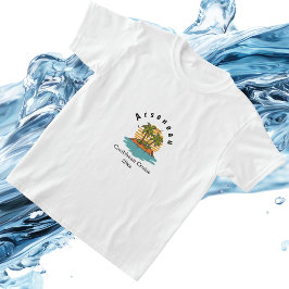 トロピカルサンセットターコイズクルーズバケーション オーダーメイド Tシャツ