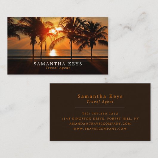 トロピカルサンセットバケーショントラベルエージェント 名刺 (正面/裏面)