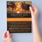 トロピカルサンセットバケーション、旅行代理店の広告 チラシ (手)