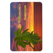 トロピカルサンセットパーソナライズされたステートルームドアマーカー マグネット (縦)