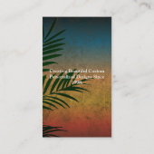 トロピカルサンセットパームの葉 名刺 (裏面)
