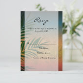 トロピカルサンセットパームの葉 招待状 (スタンド正面)