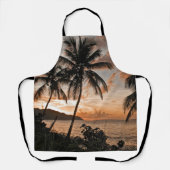 トロピカルサンセットパームツリーズセントクロワUSVI エプロン (正面)