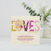 トロピカルサンセットパームツリーズビーチサマー結婚ズ 招待状 (スタンド正面)