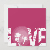 トロピカルサンセットパームツリーズビーチサマー結婚ズ 招待状 (裏面)
