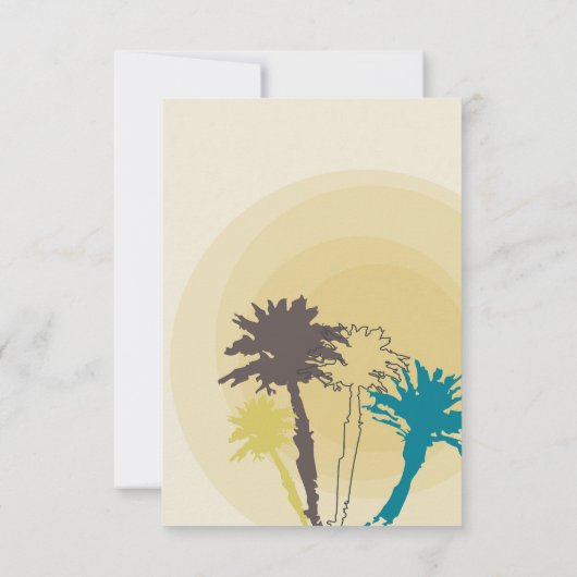 トロピカルサンセットパームツリーズビーチ結婚式披露宴 招待状 (裏面)