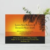 トロピカルサンセットパームツリーズポスト結婚式招待状 招待状 (スタンド正面)