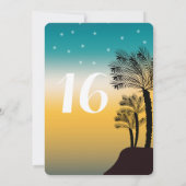 トロピカルサンセットパームツリートロピカルスイート16 招待状 (裏面)