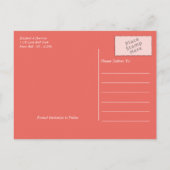 トロピカルサンセットパームツリービーチ日付を保存 案内ポストカード (裏面)