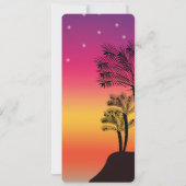 トロピカルサンセットパームツリービーチ結婚メニューズカード 招待状 (裏面)