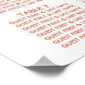 トロピカルサンセットパームツリービーチ結婚式テーブルプラン ポスター (角)