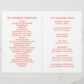 トロピカルサンセットパームツリービーチ結婚式プログラム (裏面)