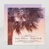 トロピカルサンセットパームツリービーチ結婚式招待状 招待状 (正面/裏面)