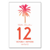 トロピカルサンセットパームツリービーチ結婚式番号 テーブルナンバー (裏面)